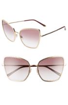 Women's Dolce & Gabbana Sacred Heart 61mm Gradient Cat Eye Sunglasses - Gold Violet Gradient