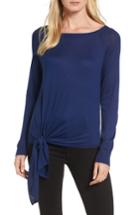 Women's Halogen Tie-front Sweater - Blue