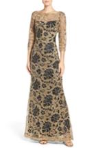 Petite Women's Tadashi Shoji Lace Gown P - Black