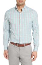 Men's Peter Millar Gunn Regular Fit Tattersall Sport Shirt, Size - White