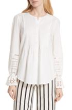 Women's Veronica Beard Mili Eyelet Sleeve Top - White