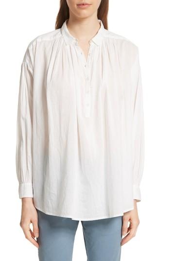 Women's Nili Lotan Miles Gathered Yoke Blouse - Ivory