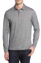 Men's Robert Barakett Warner Long Sleeve Polo, Size - Grey