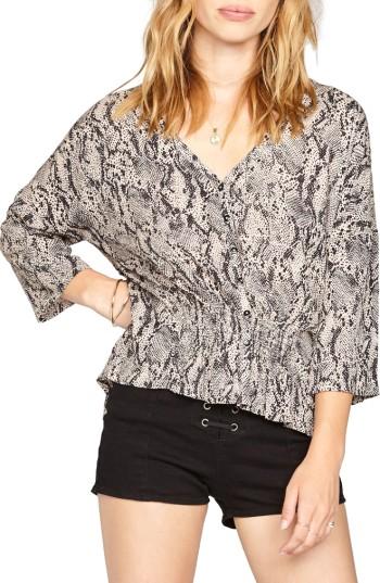 Women's Amuse Society River Woven Top - Grey