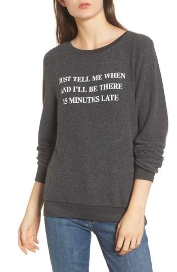 Women's Wildfox Just Tell Me When Sweatshirt - Black