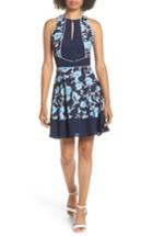 Women's Adelyn Rae Janice Print Fit & Flare Dress - Blue