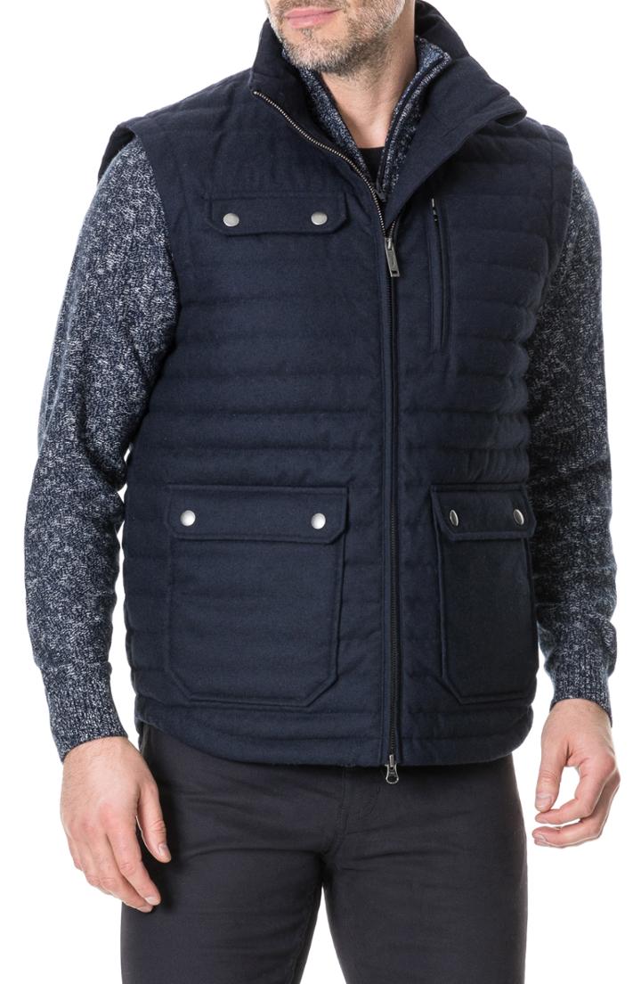 Men's Rodd & Gunn Gapes Valley Fit Quilted Vest, Size Small - Blue