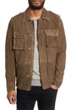Men's Lamarque Washed Suede Military Shirt Jacket, Size - Beige