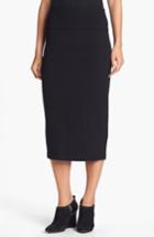 Women's Eileen Fisher Foldover Waist Straight Skirt, Size - Black