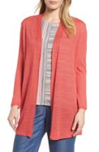 Women's Nic+zoe Long Linen Blend Cardigan - Red