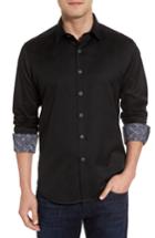 Men's Robert Graham Haystack Regular Fit Jacquard Sport Shirt - Black
