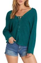 Women's Billabong Lace-up Sweater - Green