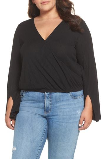 Women's Bp. Ribbed Faux Wrap Top