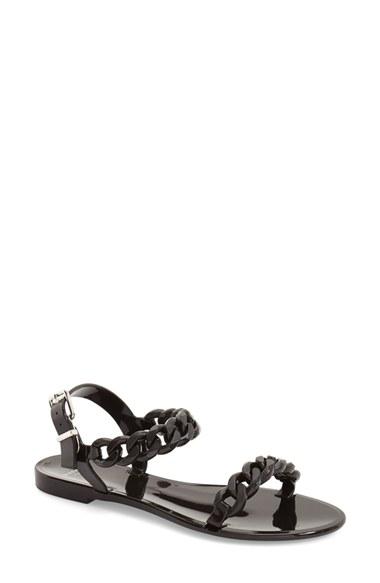 Women's Givenchy 'nea Chain' Logo Jelly Sandal Eu - Black