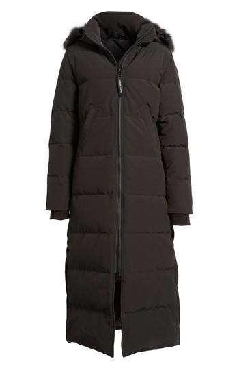 Women's Canada Goose 'mystique' Regular Fit Down Parka With Genuine Coyote Fur Trim, Size (000-00) - Black