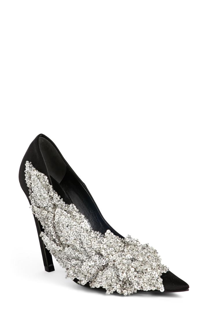 Women's Balenciaga Embellished Pointy Toe Pump Us / 39eu - Black