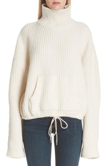 Women's Undercover Ribbed Wool Turtleneck Sweater - White