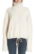 Women's Undercover Ribbed Wool Turtleneck Sweater - White