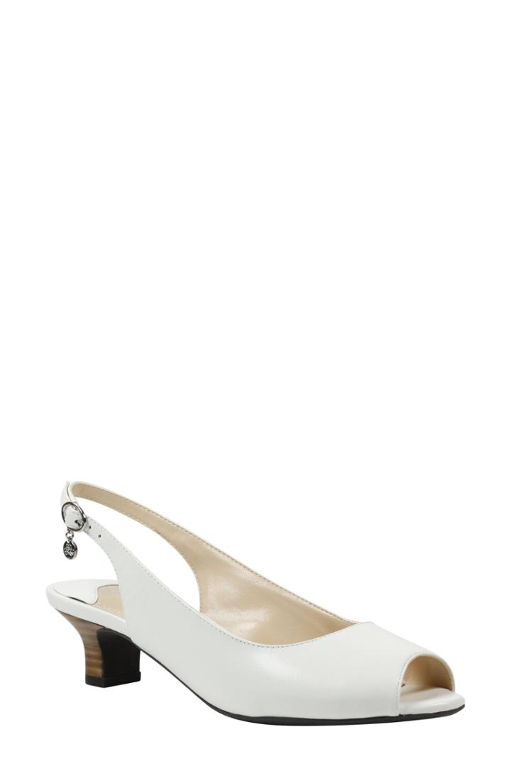 Women's J. Renee Aldene Slingback Sandal .5 B - White