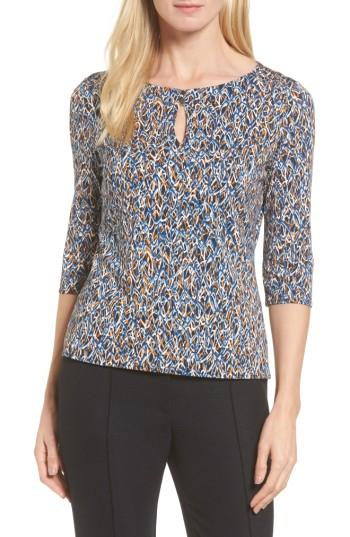 Women's Boss Epinala Print Jersey Top - Blue