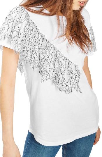 Women's Topshop Lace Ruffle Tee