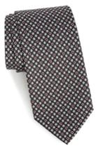 Men's Salvatore Ferragamo Salvia Floral Print Silk Tie, Size - Black