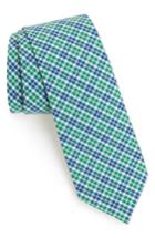 Men's 1901 Leona Check Cotton Skinny Tie, Size - Green