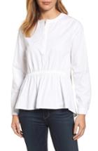 Women's Halogen Cinched Front Peplum Top, Size - White