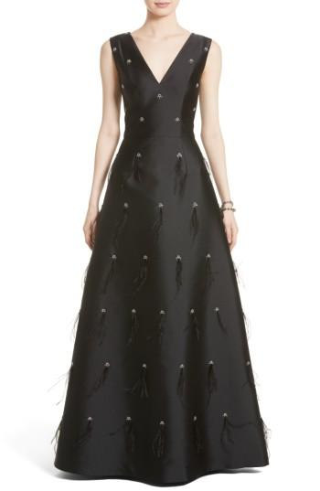 Women's St. John Collection Hand Beaded Mikado Gown