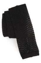 Men's Michael Bastian Solid Knit Silk Tie, Size - Black