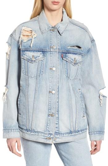 Women's Levis Baggy Trucker Denim Jacket - Blue