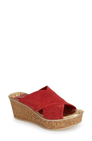 Women's Love And Liberty 'olga' Wedge Slide Sandal M - Red