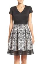 Women's Taylor Dresses Scuba Fit & Flare Dress - Black