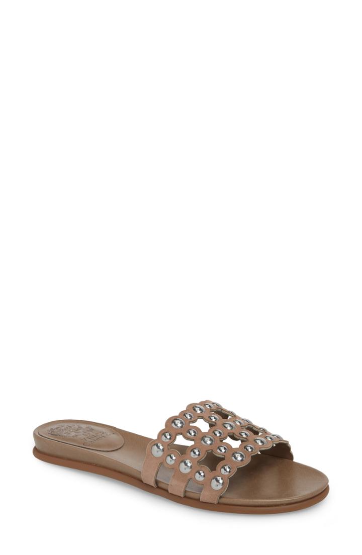 Women's Vince Camuto Ellanna Studded Slide Sandal .5 M - Beige