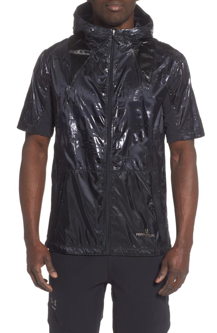 Men's Under Armour Perpetual Windproof & Water Resistant Short Sleeve Jacket - Black