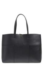 Tory Burch 'block-t' Leather Tote - Brown