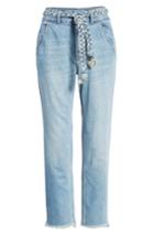 Women's Free People Tie Belt High Waist Slim Straight Leg Jeans