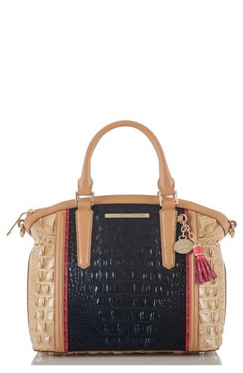 Brahmin Large Duxbury Croc Embossed Leather Satchel - Blue