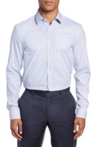 Men's Boss Isko Slim Fit Stretch Stripe Dress Shirt .5 - Blue