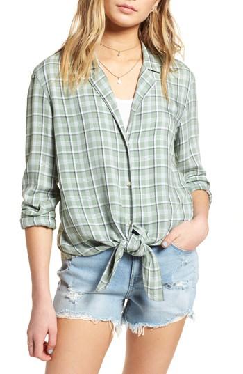 Women's Treasure & Bond Tie Front Shirt - Green