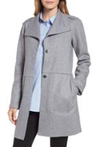 Women's Kenneth Cole New York Envelope Collar Wool Blend Knit Coat