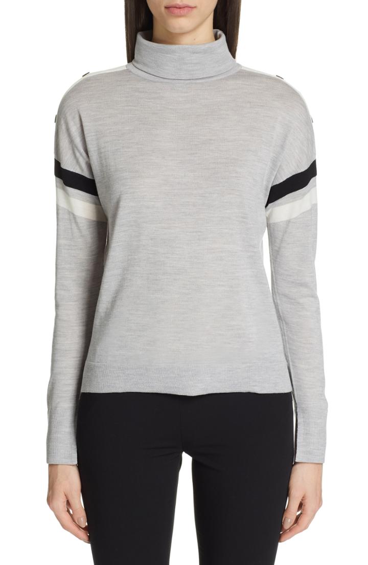 Women's Akris Punto Shoulder Snap Merino Wool Sweater