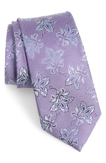 Men's Nordstrom Men's Shop Shaw Floral Silk Tie, Size - Purple