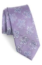 Men's Nordstrom Men's Shop Shaw Floral Silk Tie, Size - Purple