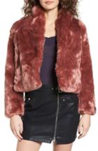 Women's Obey Lana Faux Fur Coat - Burgundy