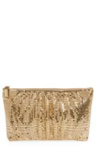 Whiting & Davis Shirred Mesh Pouch Clutch - Metallic