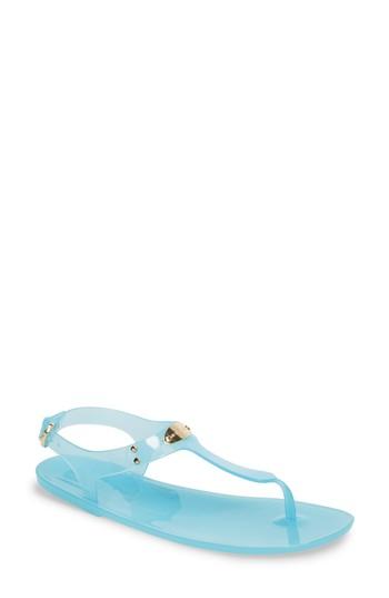 Women's Michael Michael Kors Logo Plate Clear Sandal M - Blue