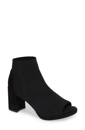 Women's Eileen Fisher Margate Peep Toe Bootie .5 M - Black