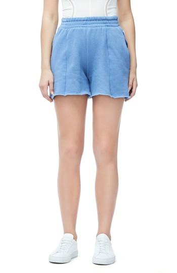 Women's Good American Wide Leg Sweat Shorts - Blue