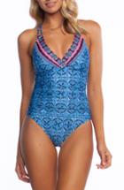 Women's La Blance Surplice One-piece Swimsuit - Blue
